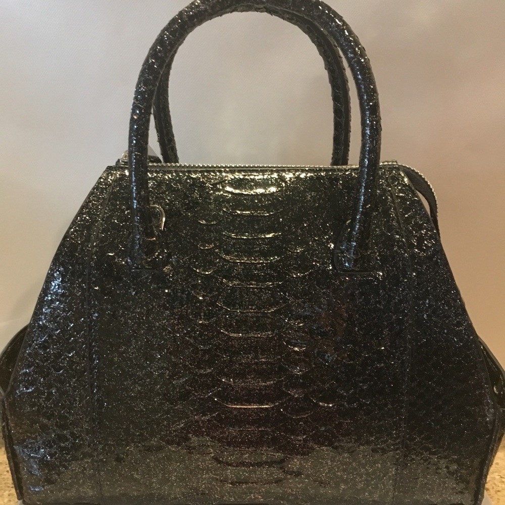 New La Perla Black Metallic Python Bag
